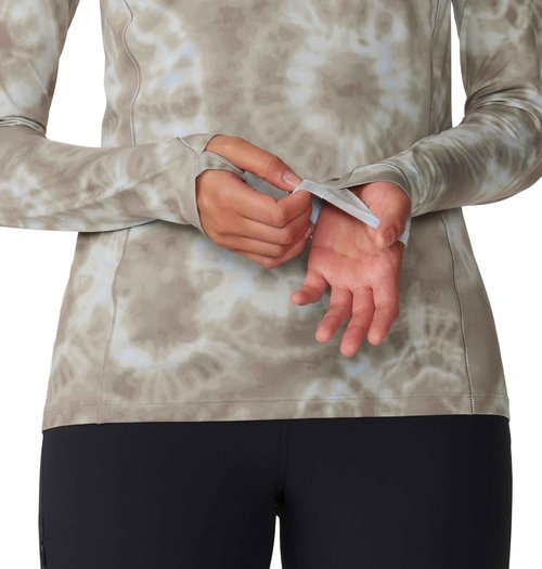 Mountain Hardwear Women's Crater Lake 1/2 Zip, Dunes Spore Dye Print, Large