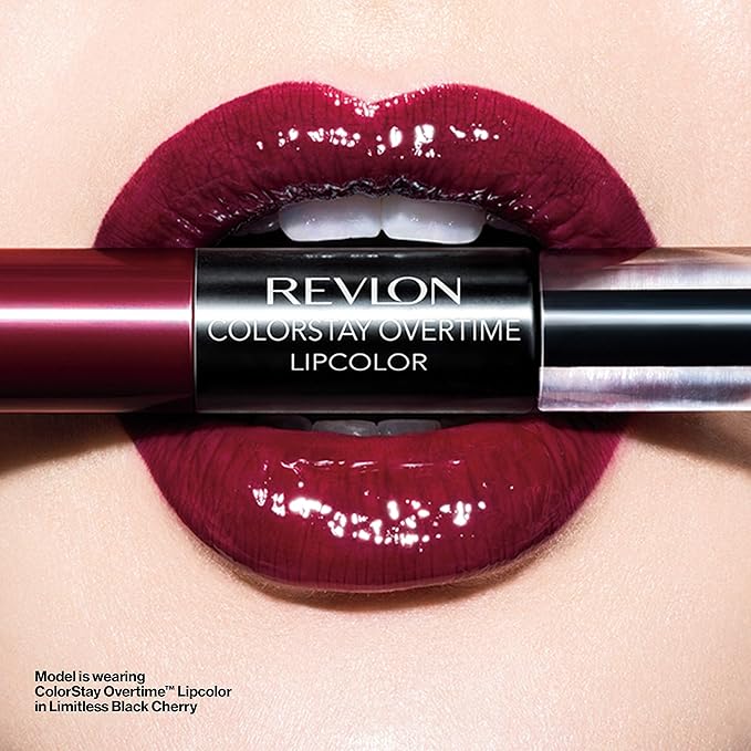Revlon Liquid Lipstick with Clear Lip Gloss, ColorStay Overtime Lipcolor, Stocking Stuffer for Women, 480 Unending Red, 0.07 fl oz
