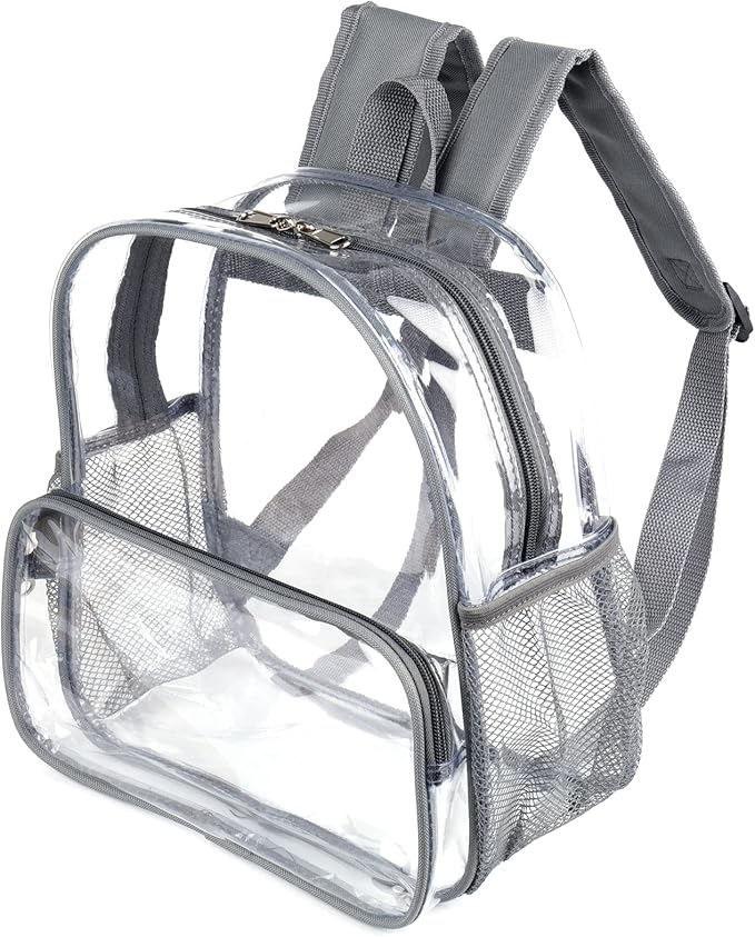 Crosstime Stadium Approved Clear Backpack 12x6x12 for Stadium Events, Festival, Concerts & Sports – Waterproof PVC Bag, Gr...