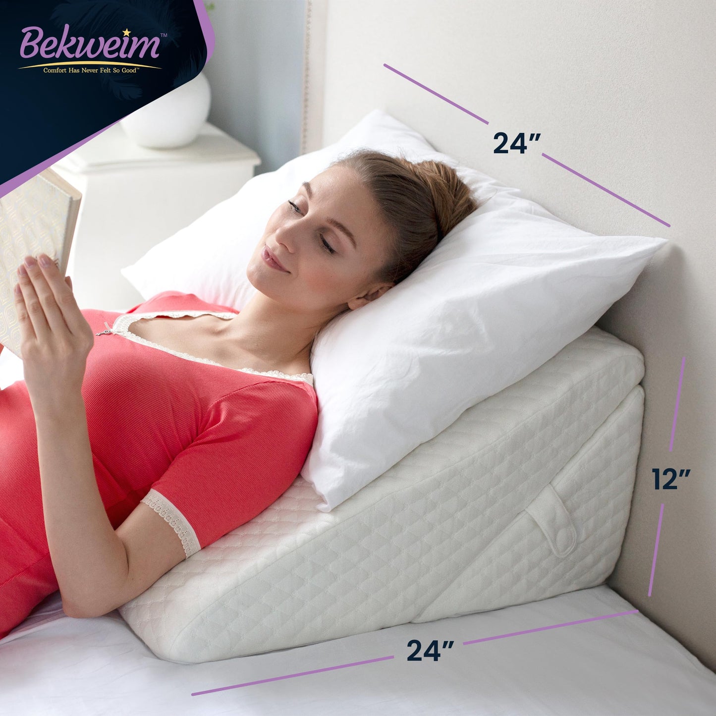 Adjustable Bed Wedge Pillow for Sleeping - Wedge Pillow for Sleep Apnea, Gerd, Acid Reflux Relief, Post Surgery - Foam Wedge Pillow for Back Pain Relief, Sleep Apnea Pillow Wedge or for Seniors