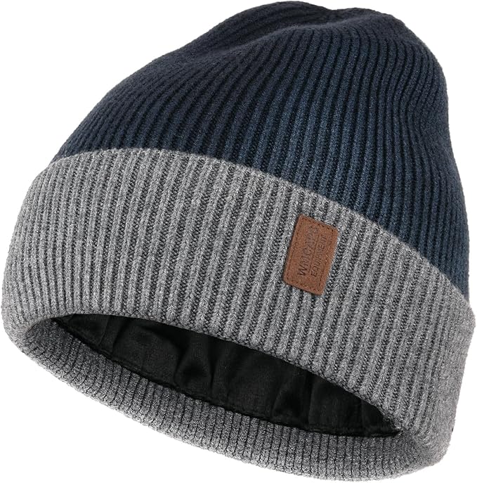 Wmcaps Winter Beanie for Men Women, Fleece Lined Beanie Soft Warm Knit Hat Ski Stocking Cuffed Cap