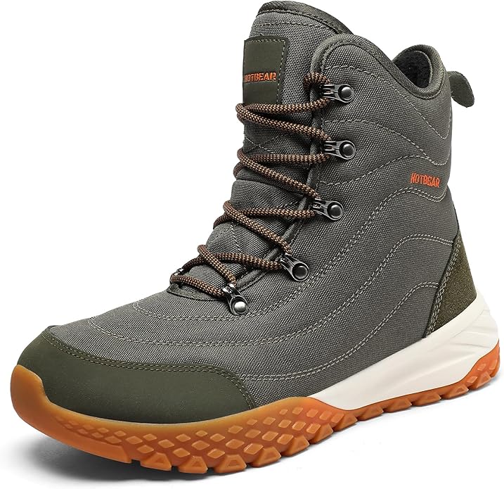 HOTBEAR Men's 3M Thinsulate Insulated Winter Snow Boots | Wide Toe Box | Slip-Resistant Outsole | Orthopedic & Arch Support