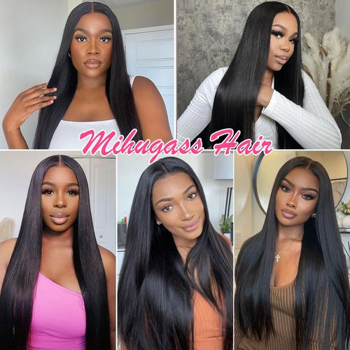 Mihugass Injected Clip in Extension Human Hair Invisible Clip Ins for Women Brazilian Injected Clip ins Human Hair Natural Color 8 Pcs with 18 Clips 120g/Set (24 inch)
