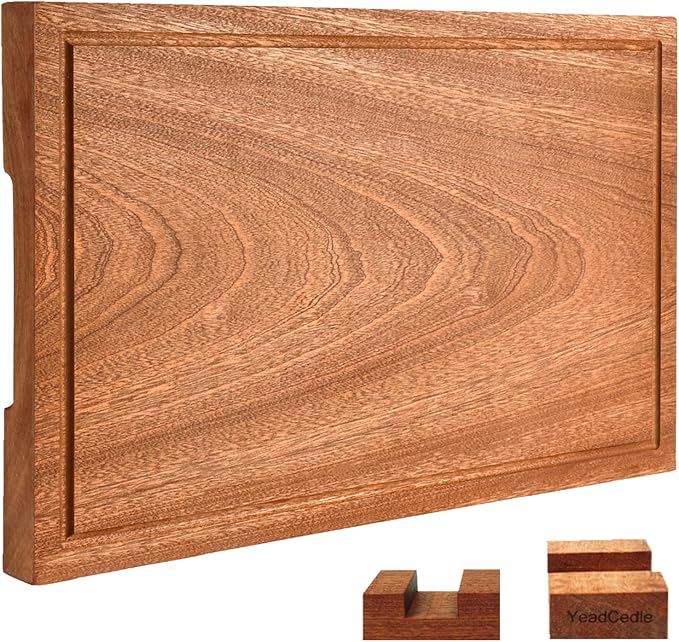 Wooden Cutting Boards For Kitchen Real Solid Sapele Wood Chopping Board One Piece Thick Hard No Glue Non Toxic With Juice ...