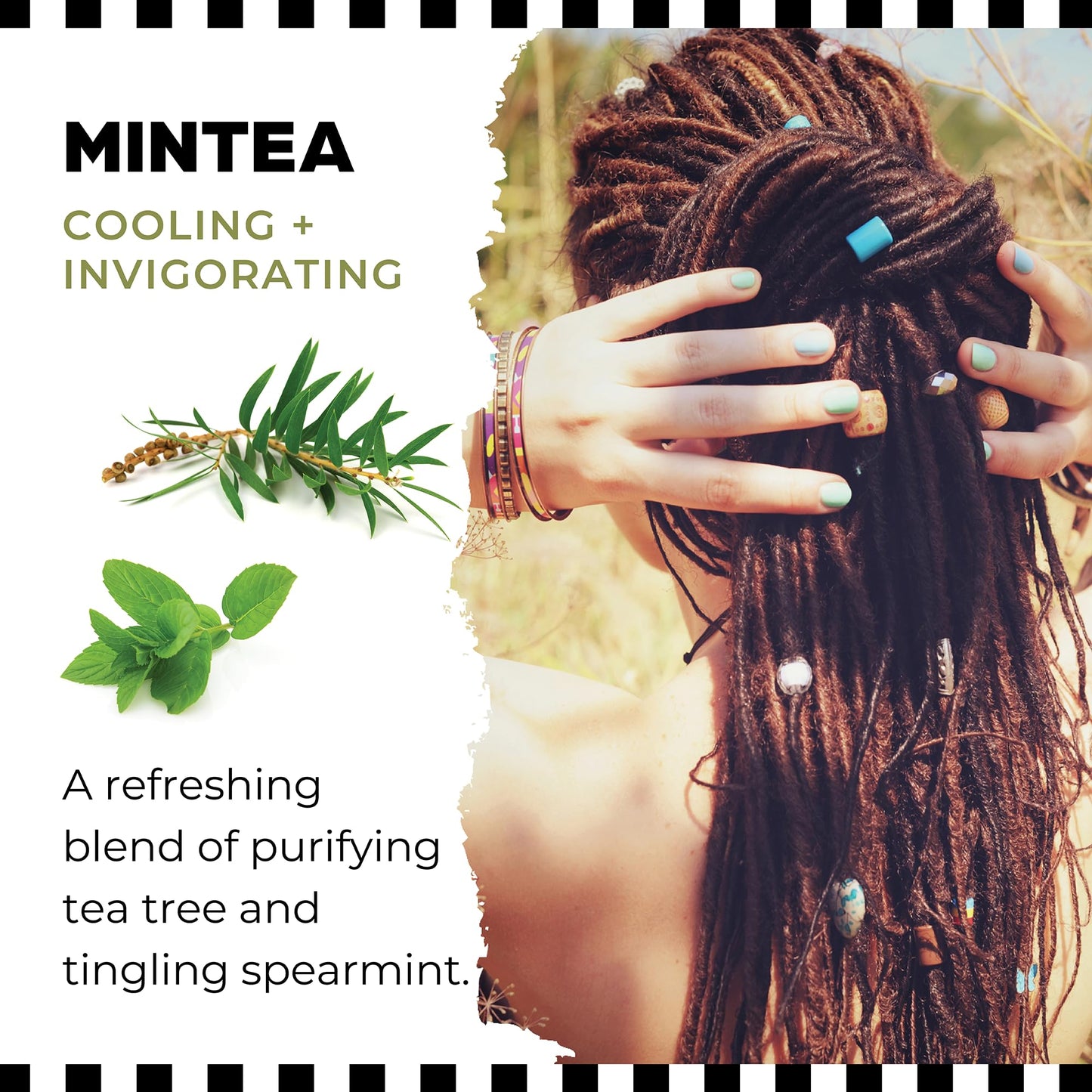 Loc and Braid Moisturizer Spray - Vegan Hair Products for Dreads, Box Braids, and Itchy Scalp - Cleansing Moisture with Tea Tree
