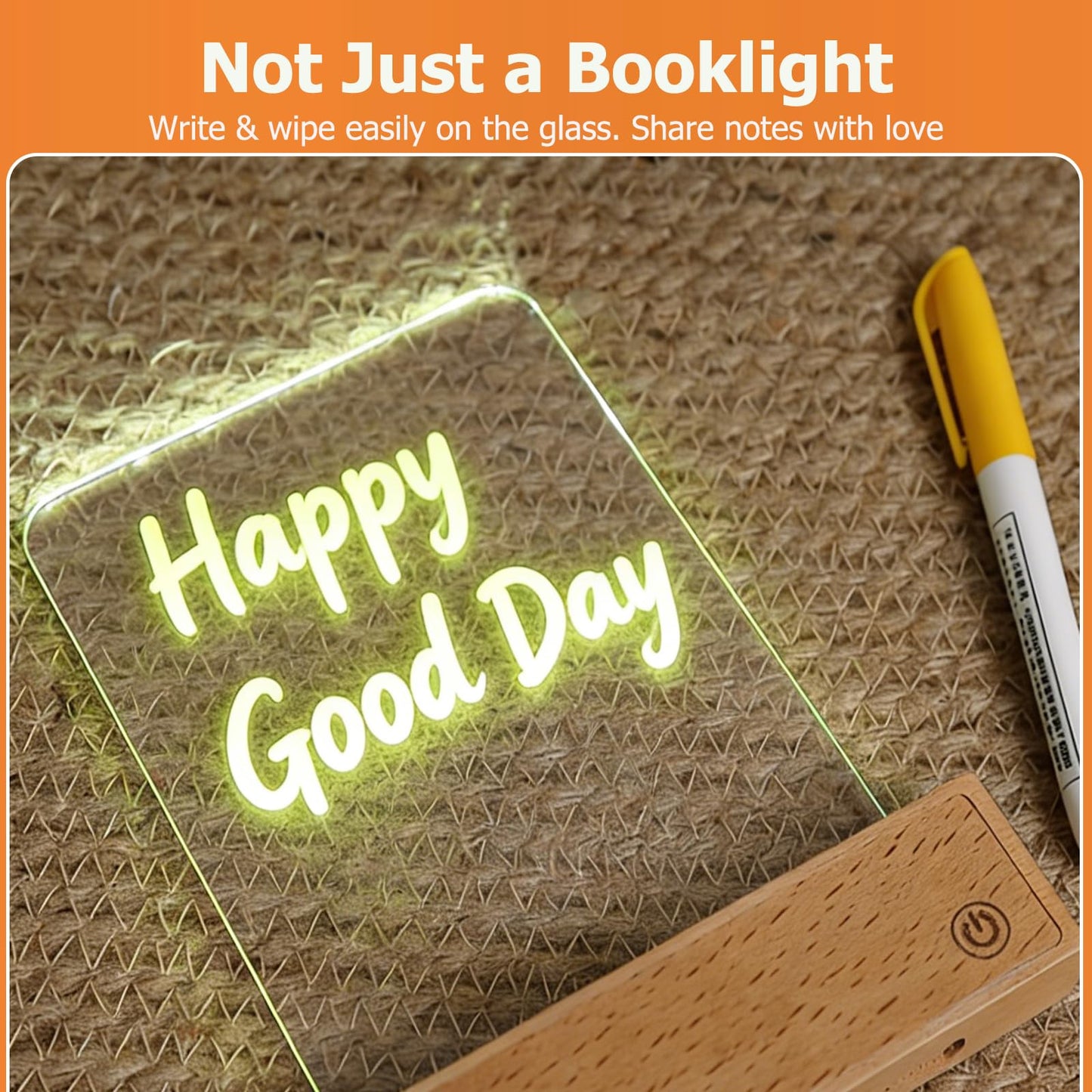 AVEKI Book Light, Dimmable LED Reading Light 3 Color Flat Book Lamp for Reading, Rechargeable Page Light with Wooden Base and Scratch-Resistant Panel, Portable Gifts for Kids Eye Protection (Wood)