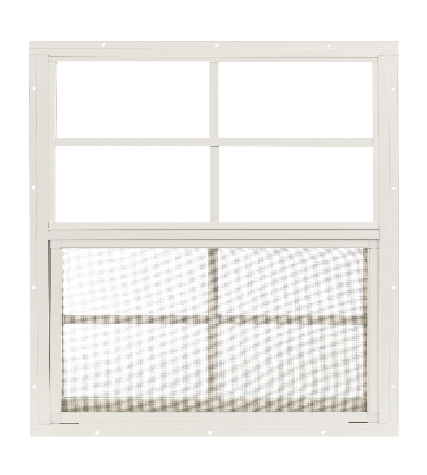 Shed Windows 24x27 (1-Pack) | Sliding Windows with Tempered Glass & Screens | Flush Mount, White Aluminum Frames for Sheds, Chicken Coops & Playhouses