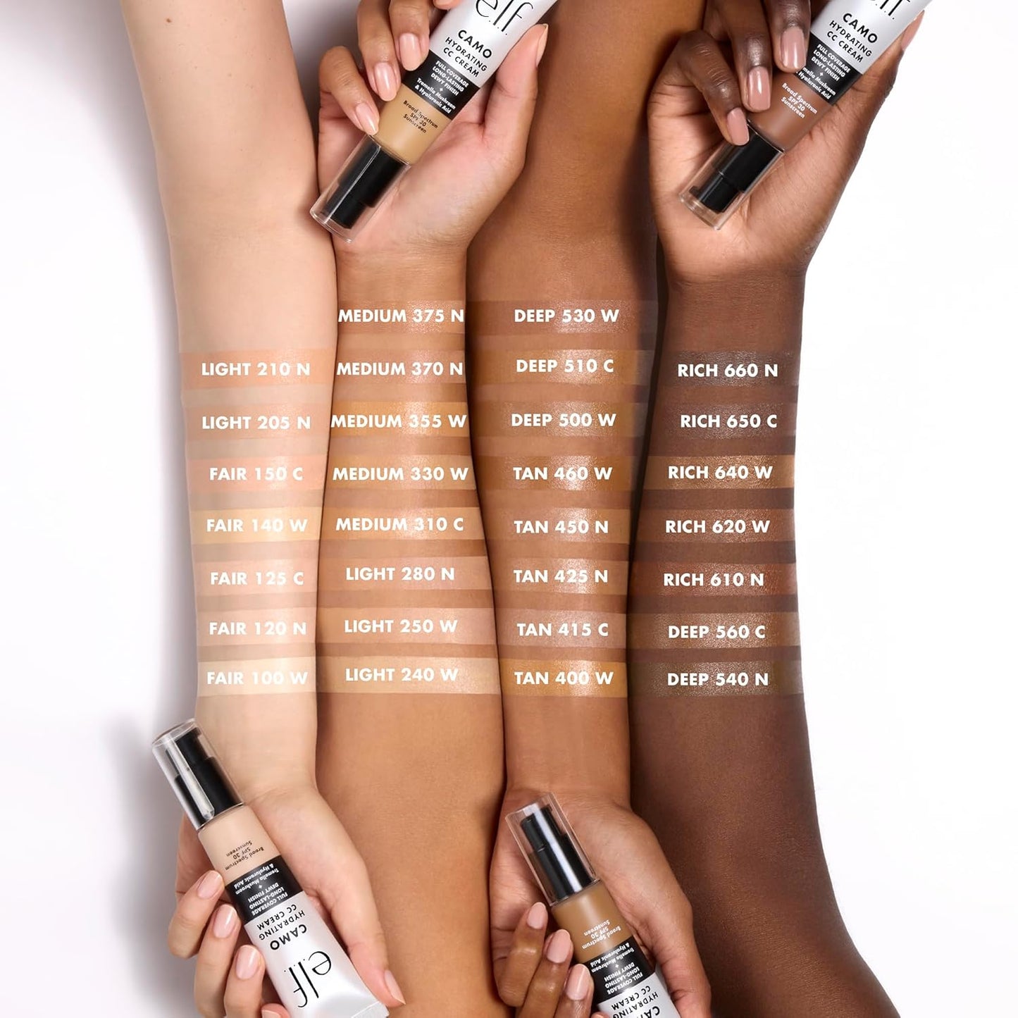 e.l.f. Hydrating Camo CC Cream, SPF 30, Color Correcting Full Coverage Foundation For A Dewy Finish, Vegan & Cruelty-Free, Medium 330 W