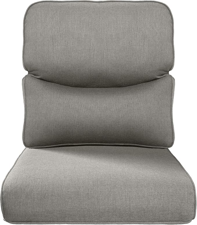 ACTREST Pop 22x25/22x24 Outdoor Replacement Cushions - 1 Set High Back Deep Seat Patio Furniture Cushion for Wicker Dining Swivel Rocking Chairs Rattan Loveseat Couch Sectional Sofa - Grey/Smile