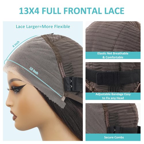 Msviki Bob Wig Human Hair 12inch Straight Bob Wig 100% Brazilian Human Hair,13x4 HD Bob Lace Front Wigs Human Hair Natural Black Bob Wigs Human Hair Pre Cut 12A Double Drawn Bob Wig 220 Density