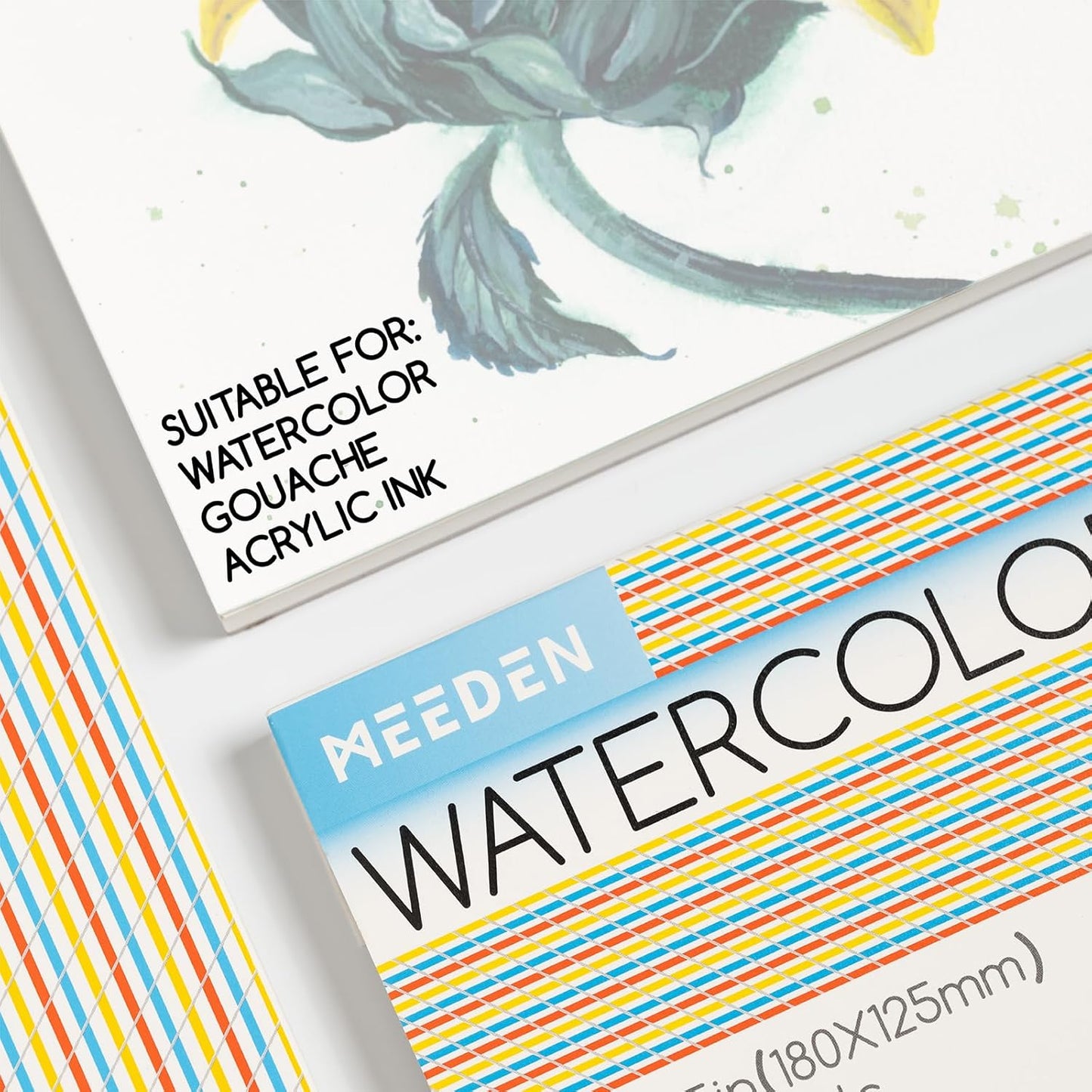 MEEDEN Watercolor Paper Block - 100% Cotton Watercolor Paper Pad of 20 Sheets, 140lb/300gsm, Acid-Free Art Paper for Watercolor, Gouache, Ink and More, 16" x 12" Hot Press