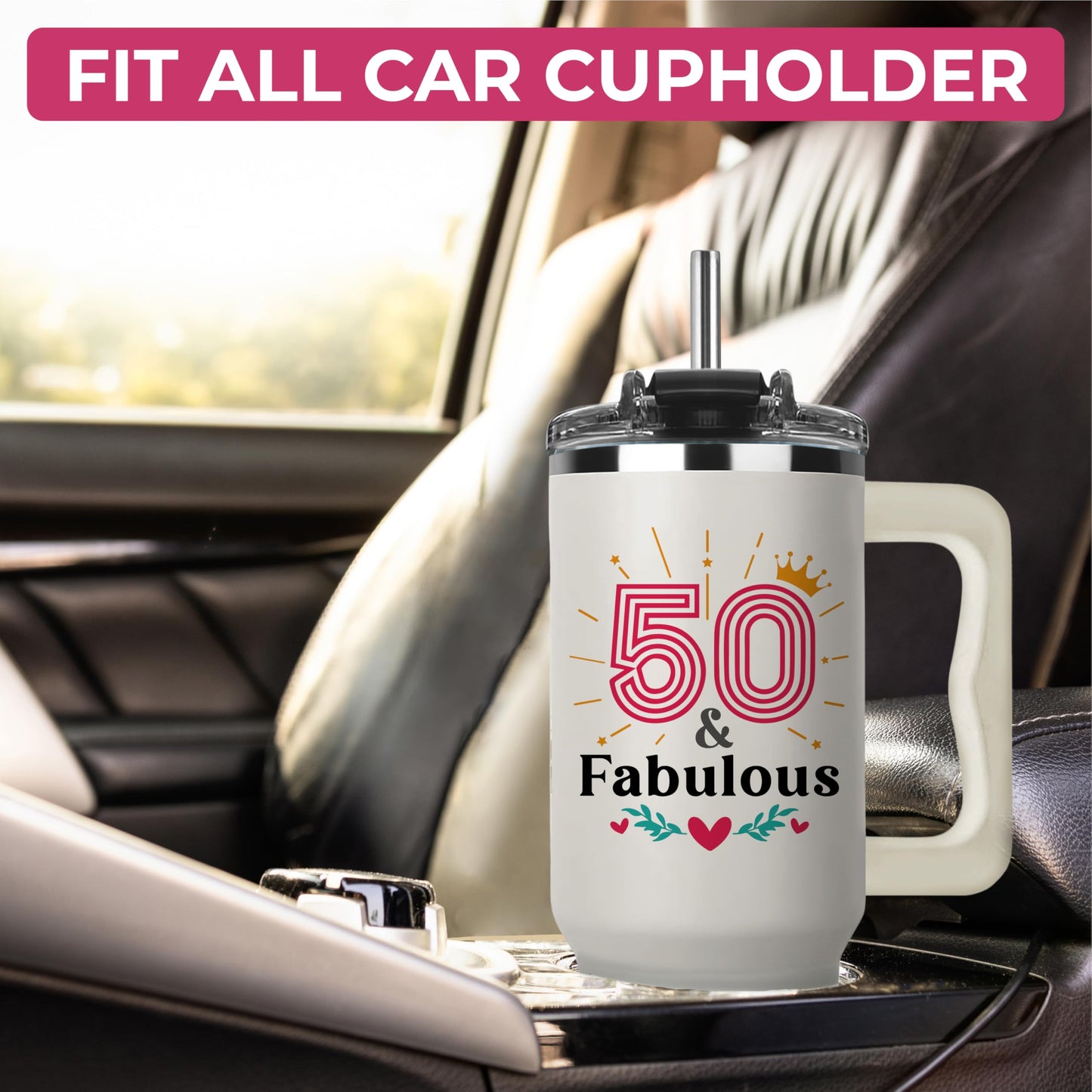 50th Birthday Gifts For Her, Woman, 1975 Birthday Gift For Women, 50 And Fabulous Gift, Cool Present For 50 Year Old Female, Fifty Years Old Gifts For Lady, Turning 50, 50th Tumbler 40oz