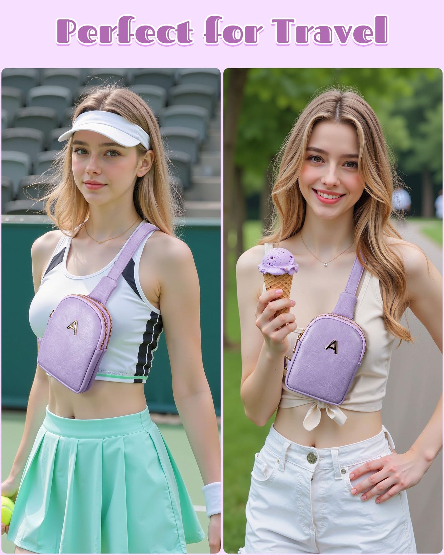 Freesya Personalized Birthday Gift for Teen Girls, Sling Purse with Initial Letter, Lightweight Small Crossbody Bags, Tween Girls Trendy Stuff, Waterproof Cell Phone Purse with Adjustable Strap