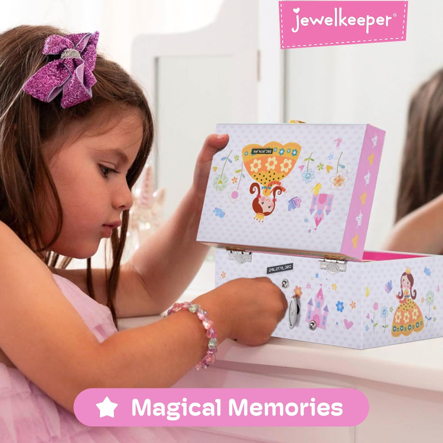 Jewelkeeper Jewelry Box for Girls - Toddler Jewlery Box - Girls Jewelry Box 6-8 - Blonde Princess Musical Jewelry Boxes, The Bea