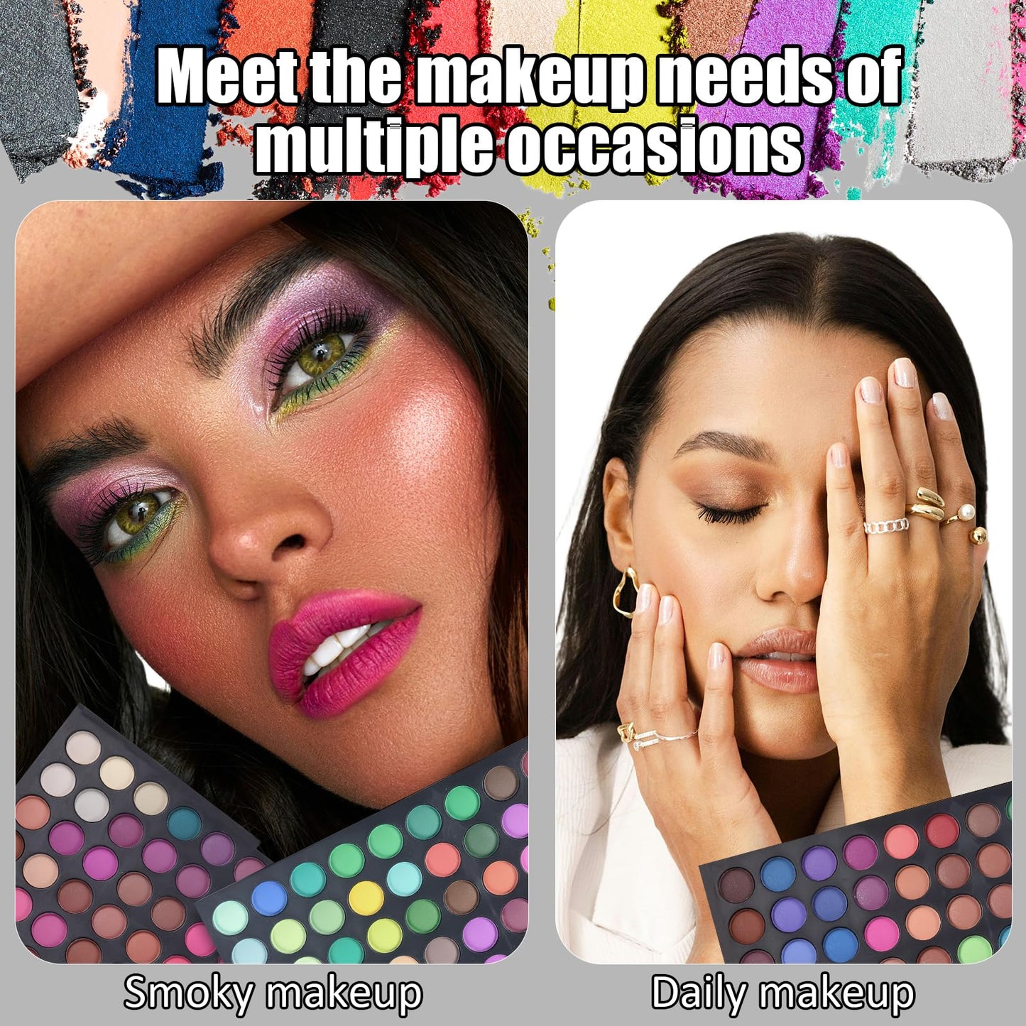 Joyeee Eyeshadow Palettes, Easy to Blend Color Fusion 120 Shades Metallic and Shimmer Eyeshadow Sweatproof and Waterproof Nudes