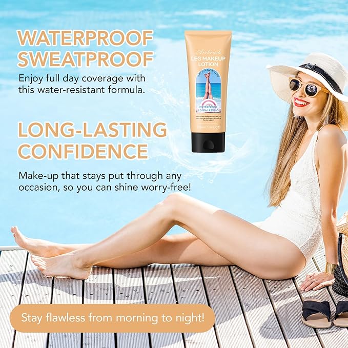 Leg Makeup Waterproof No Transfer, Tattoo Cover Up Makeup Waterproof For Body And Legs, Body MakeUp WaterProof No Transfer Coverage For Vein, Scar, Tattoo, All Skin Types, 4 Fl Oz(#01 Fairest Glow)