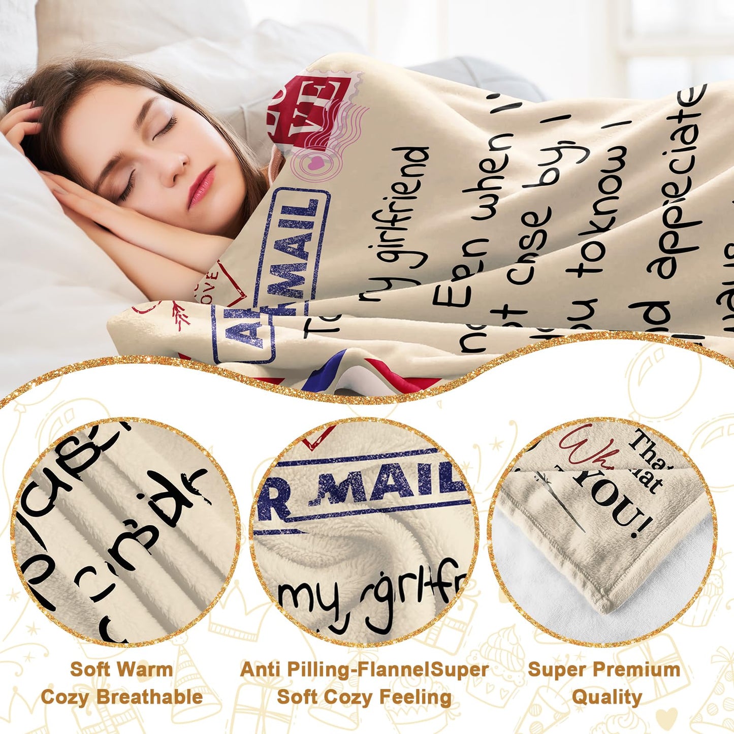 WIDLAN Gifts for Girlfriend Blanket Birthday Gifts for Girlfriend from Boyfriend Christmas Blanket Throw Blanket 60x50
