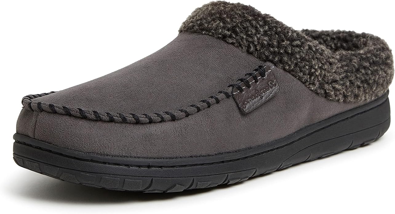Dearfoams Men’s Brendan Indoor/Outdoor Breathable Memory Foam Clog House Shoe with Wide Widths Slipper