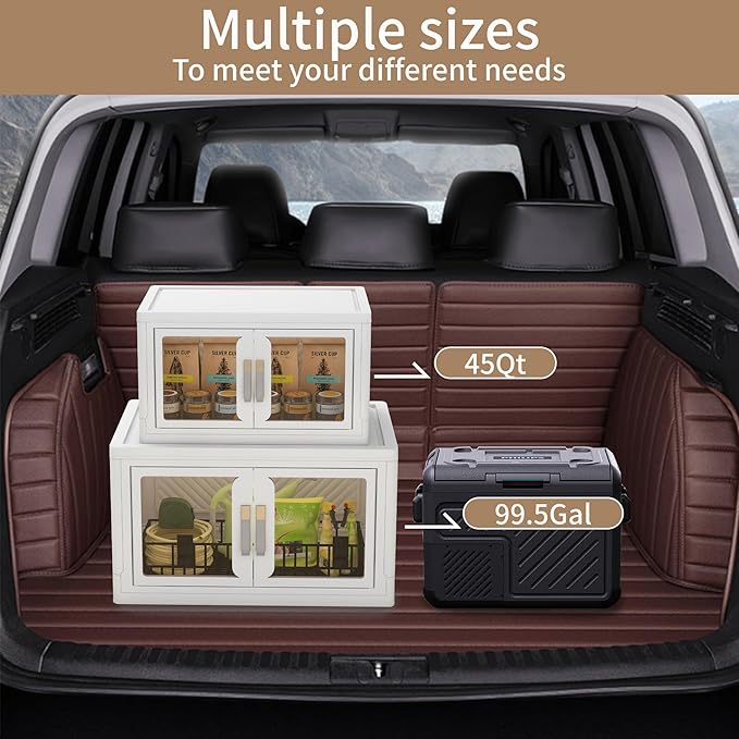 Large Stackable Storage Bins with Lids, 230QT-115QT*2Pack Foldable Cabinet for Closet Organizers, Plastic Storage Containers Box with Wheels