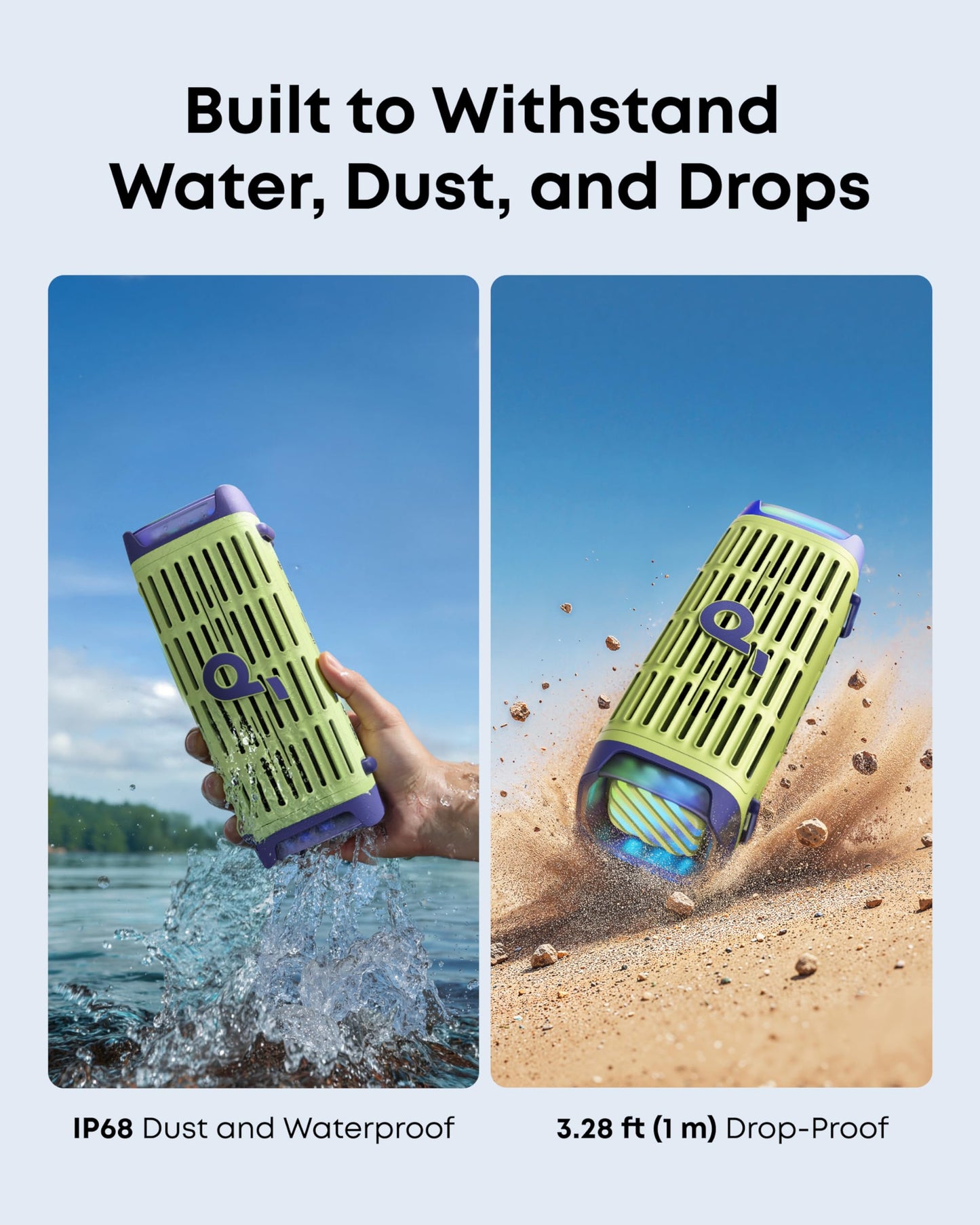 Soundcore Boom 3I By Anker, Rugged Outdoor Speakers, Ip68 Waterproof, Floating Playback, Saltwater-Resistant, Bassup 2.0, 50W Po