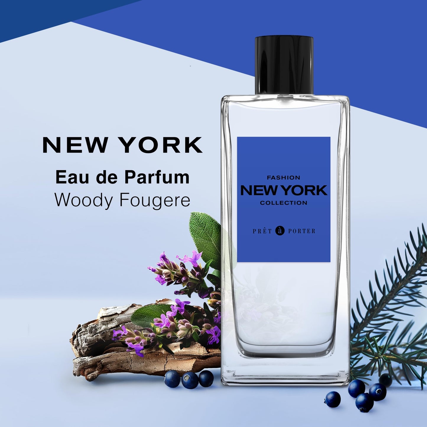 Pret à Porter City Collection New York Eau de Parfum 3.4 fl oz (Pack of 1), Notes of Juniper Berries, Wood, and Cedarwood, Men's Fragrance, Long Lasting, Everyday Fragrance, Travel Size