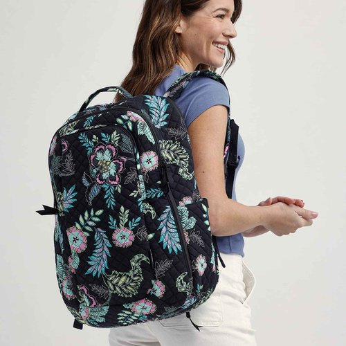 Vera Bradley Women's, Cotton Large Travel Backpack Travel Bag, Botanical Paisley, One Size