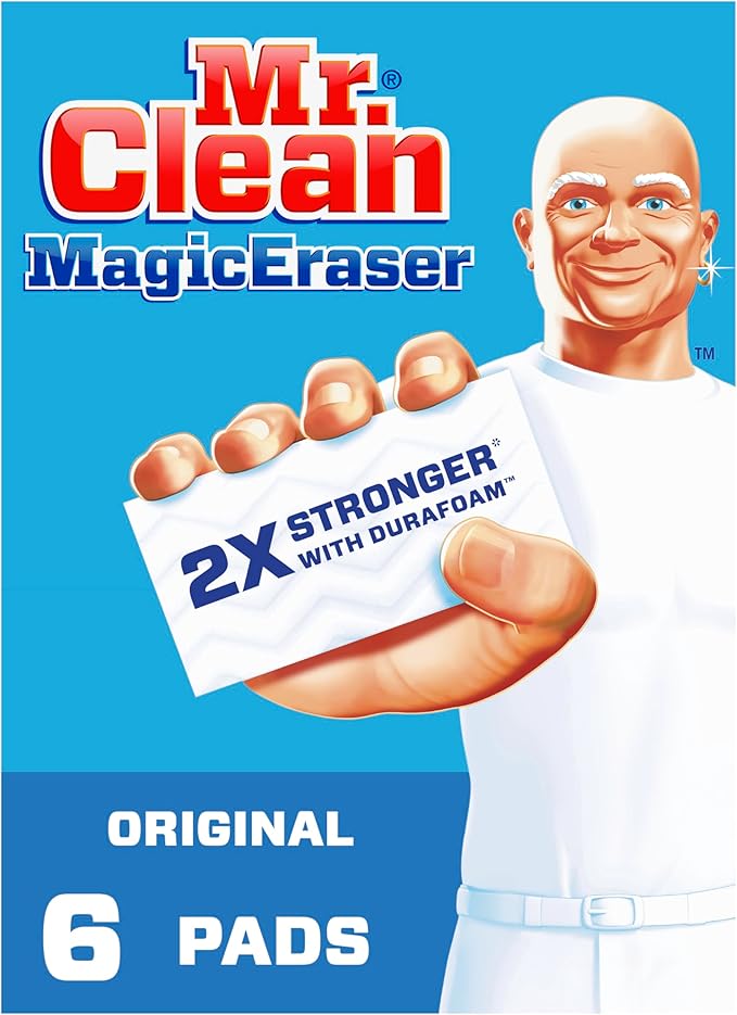 Mr. Clean Magic Eraser Original Cleaning Pads, Multi Purpose Cleaner, Bathroom Cleaning Supplies, All Purpose Cleaner, Whi...