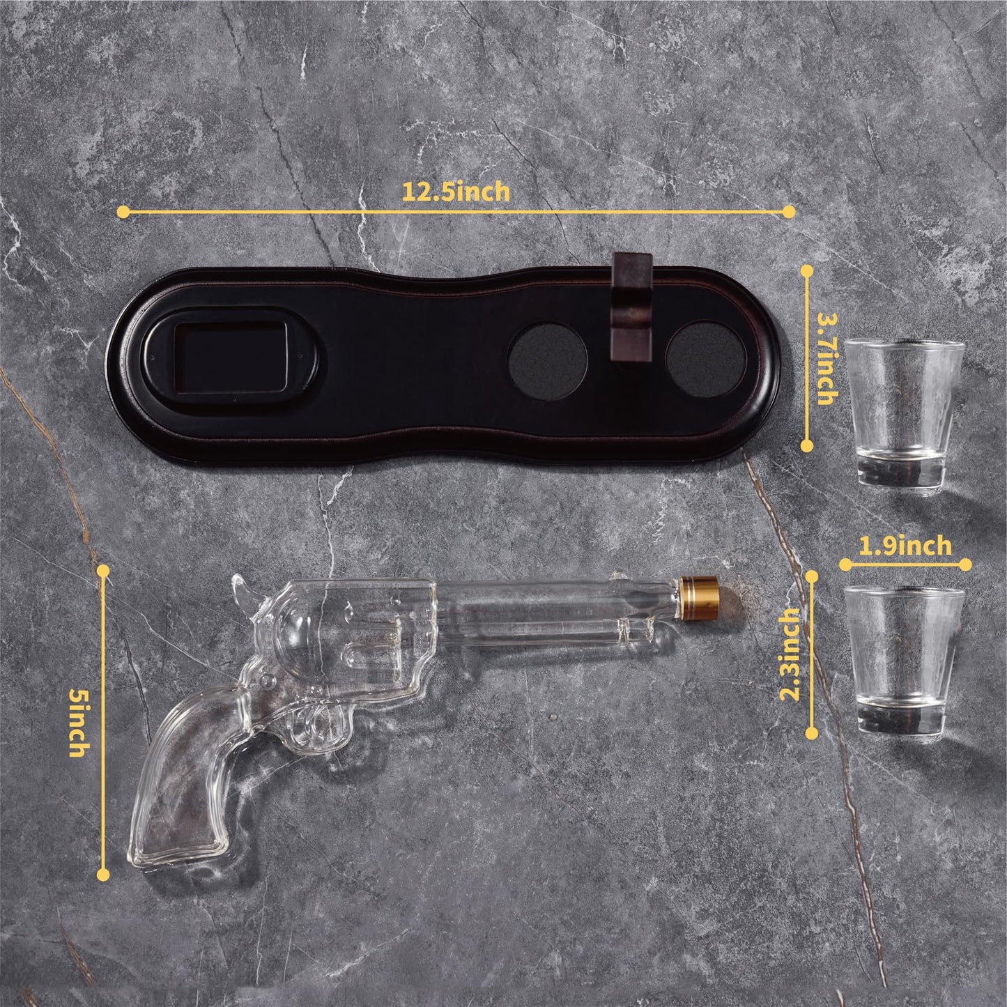 Gifts for Men Dad, Gun Whiskey Decanter Set with Shot Glasses, Unique Western Cowboy Style, Birthday Gift Ideas for Him, Liquor Decanter for Bourbon Alcohol Tequila, Liquor Dispenser Home Bar Drinking
