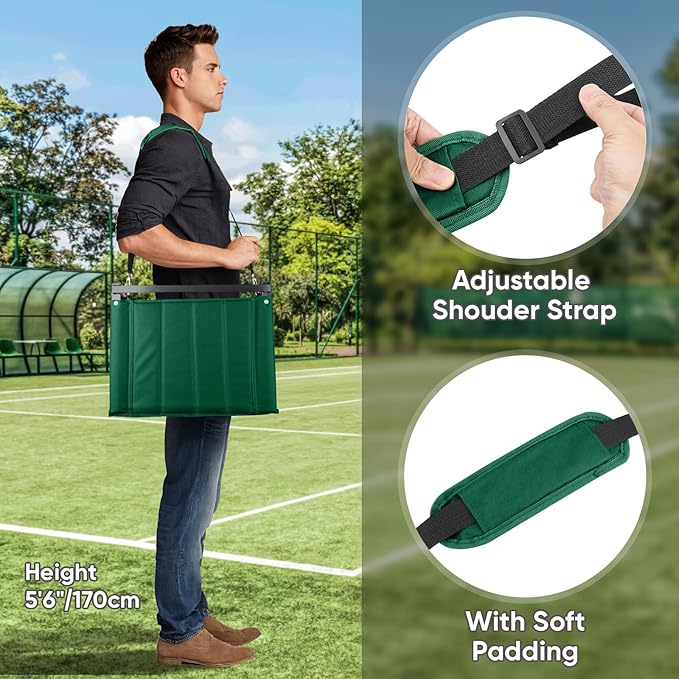 APEXUP Stadium Seats with Back Support, Portable Bleacher Seat with Large Pocket and Cup Holder, Wide Stadium Chair for Sports Events and Concerts