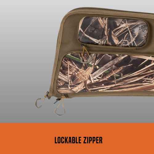 Allen Company Gear Fit Pursuit Waterfowl Shotgun Case - 52" Lockable Soft Gun Case with Adjustable Panel - Neoprene Pockets with Oversized Storage for Hunting Gearl - Realtree Max-7 Camo