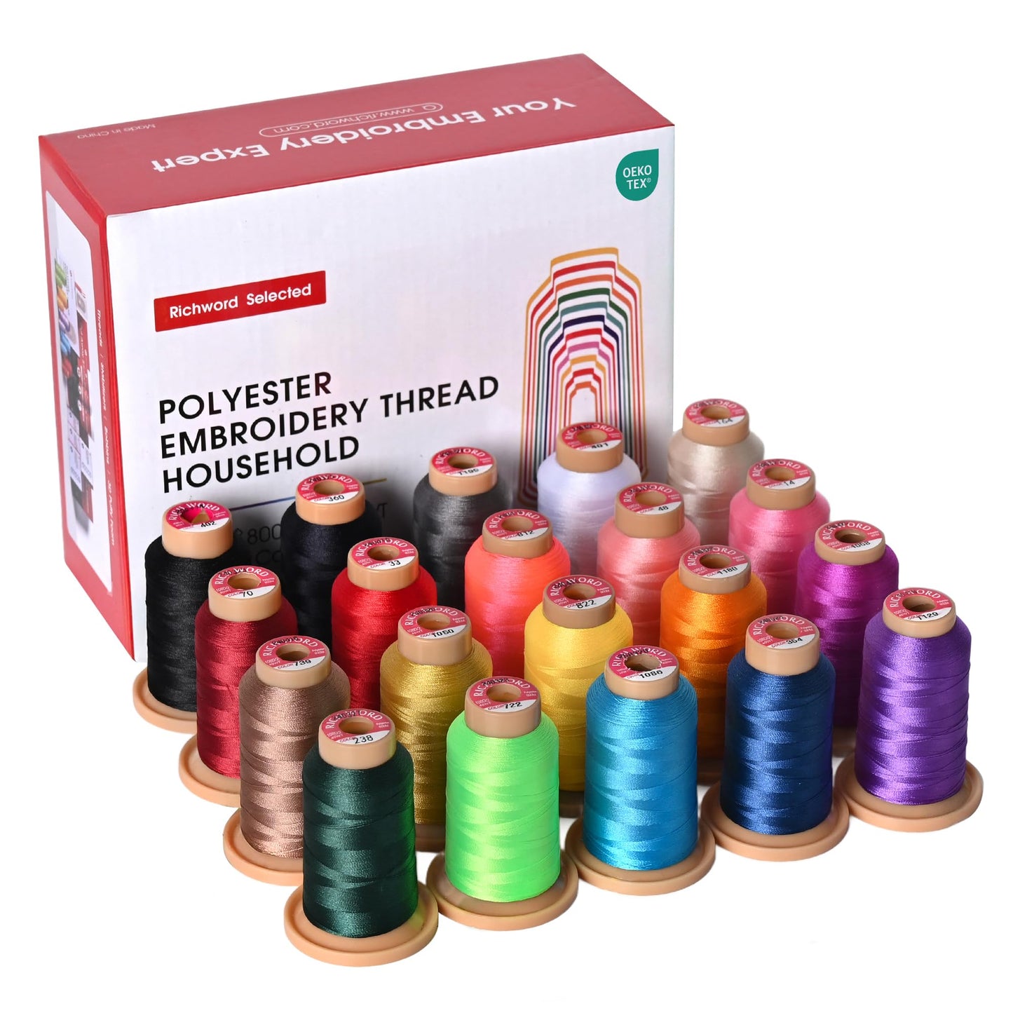 Poolin EOC05 2-in-1 Sewing & Embroidery Machine Bundle with Thread, Pre Wound Bobbins and Water-Soluble Stabilizers