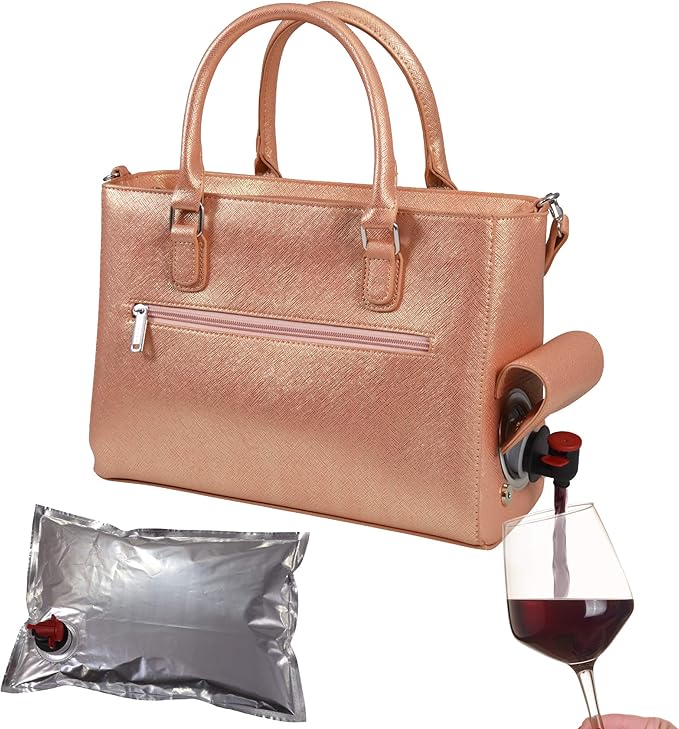 Primeware Insulated Drink Purse w/ 3L Bladder Bag | Thermal Hot and Cold Storage | Portable Drinking Dispenser for Wine, C...