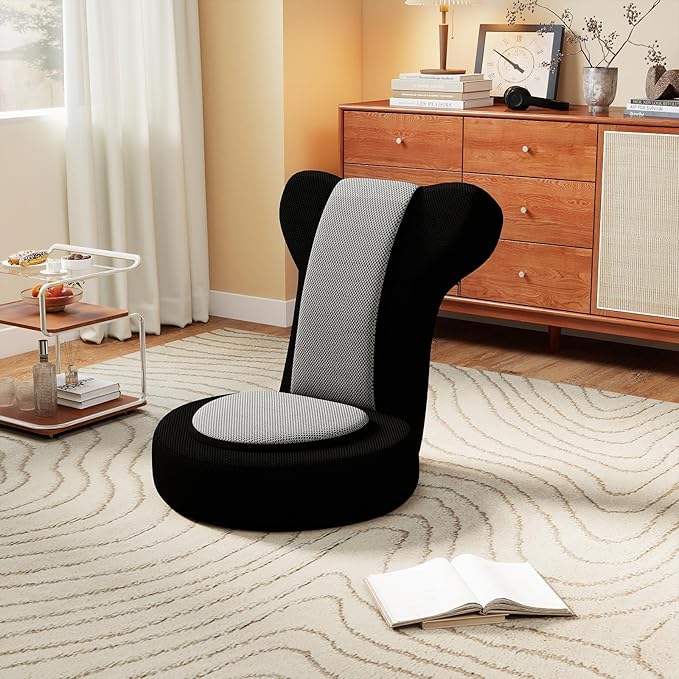 Giantex Floor Chair for Adults, Floor Gaming Chair with 5-Level Adjustable Backrest and 14 Headrest Positions, Breathable Mesh Cover, Seating Lounge Chair for Reading, Meditation, Watching TV (Gray)