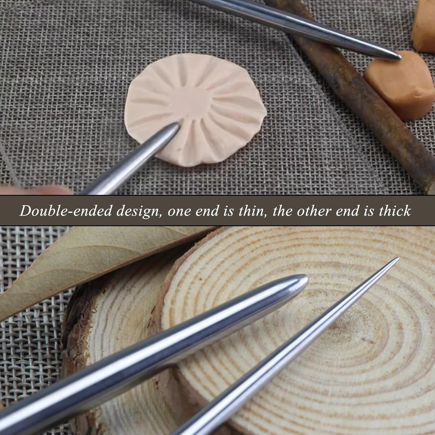 4 PCS Clay Needle Tools Sculpting Ceramics Pottery Carving Tools for Model Clay Supplies,Stainless Steel Ceramic & Pottery Needle Tools 5.9 Inch Texture Needle Pottery Scoring Tool,Silver, LXLVOUEG