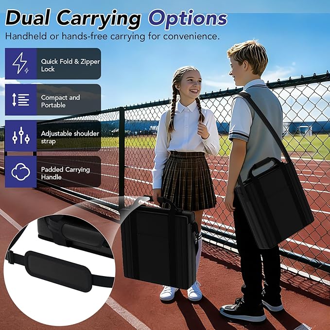 janiry Stadium Seats with Back Support 2PACKS Adjustable Bleacher Chairs with Back and Cushion Bleacher Seat with Cup Holder, Carry Handle & Shoulder Strap for Outdoor Sports Events, Picnics, Beaches