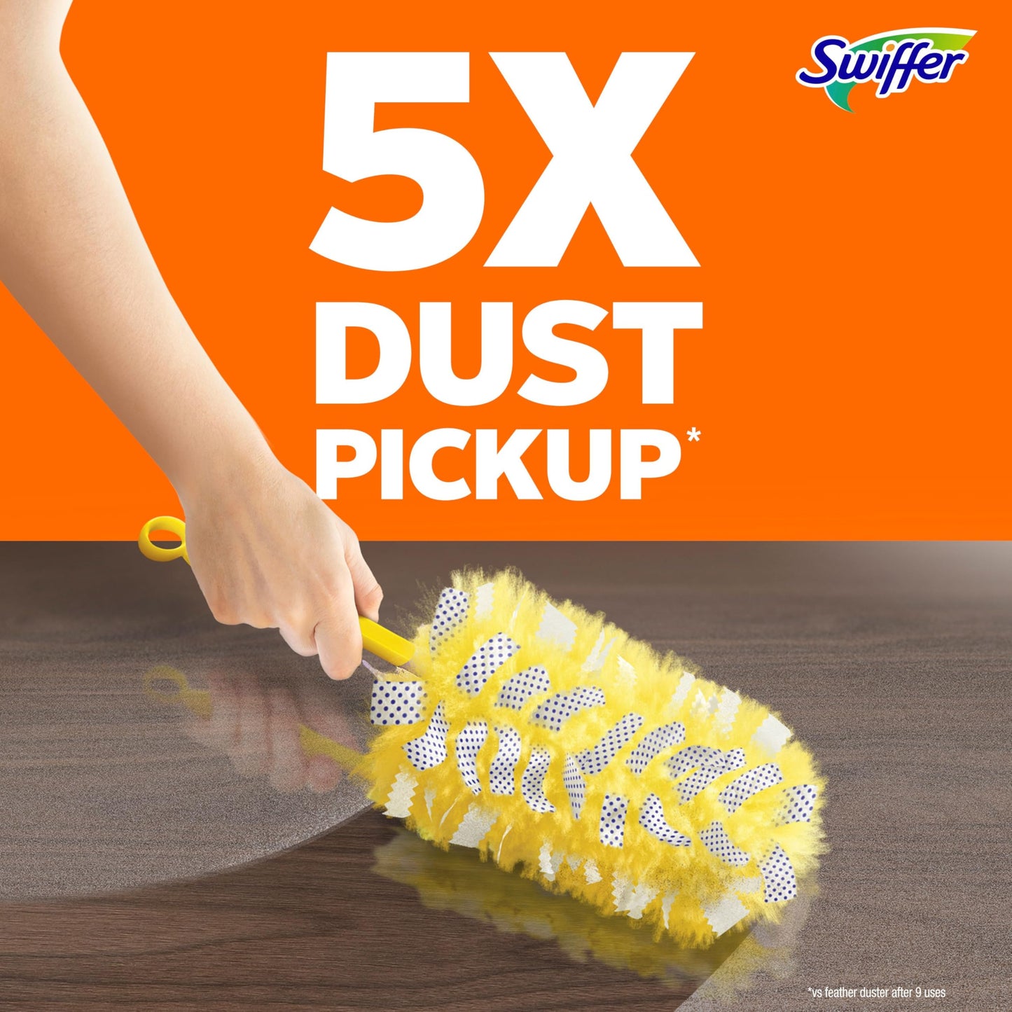 Swiffer Dusters Heavy Duty, Feather Head Multi-Surface Duster Refills for Cleaning, Unstopables, Yellow, 24 Count (4 Packs of 6)