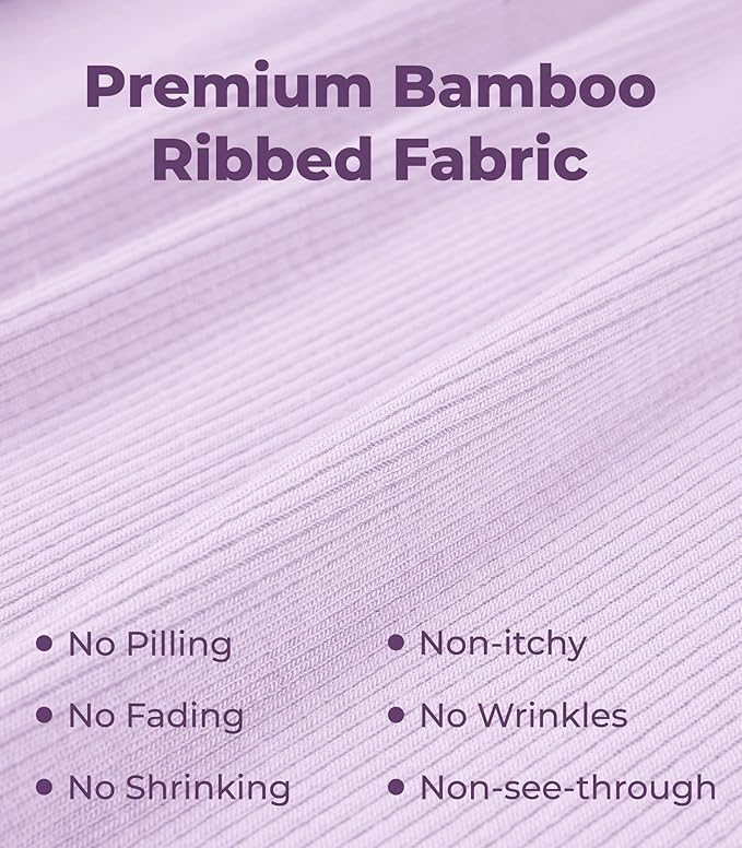 NACHILA Pajamas for Women-Viscose from Bamboo, Ribbed Racerback Tank Top Sexy Split Shorts Pajama Sets Cooling Sleep Cami Pjs