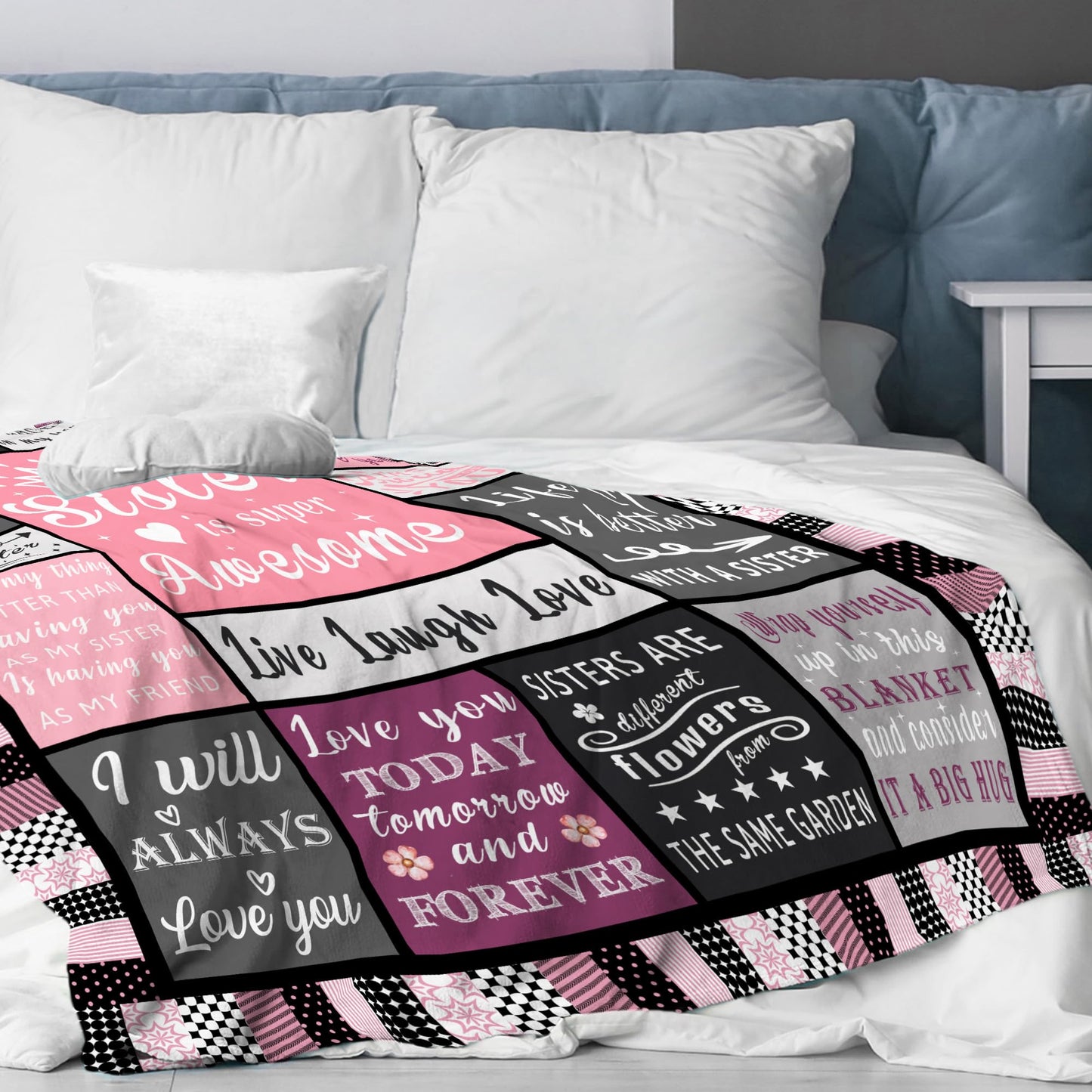 Spwasplo Gifts for Sister Blanket from Sisters Brother - Sister Mothers Day Christmas Birthday Gift Adult - Ultra Soft Plush Throw Present Ideas for Bedding Sofa - 60"x50"