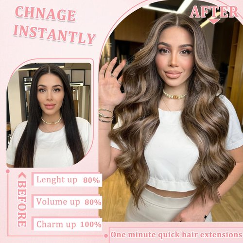 Clip in Hair Extensions Real Human Hair Clip in Extensions for Women Seamless Invisible Chestnut Brown Natural Remy 100% Human Clips ins Extension 8pcs Double Weft 22 inch 4oz/110g