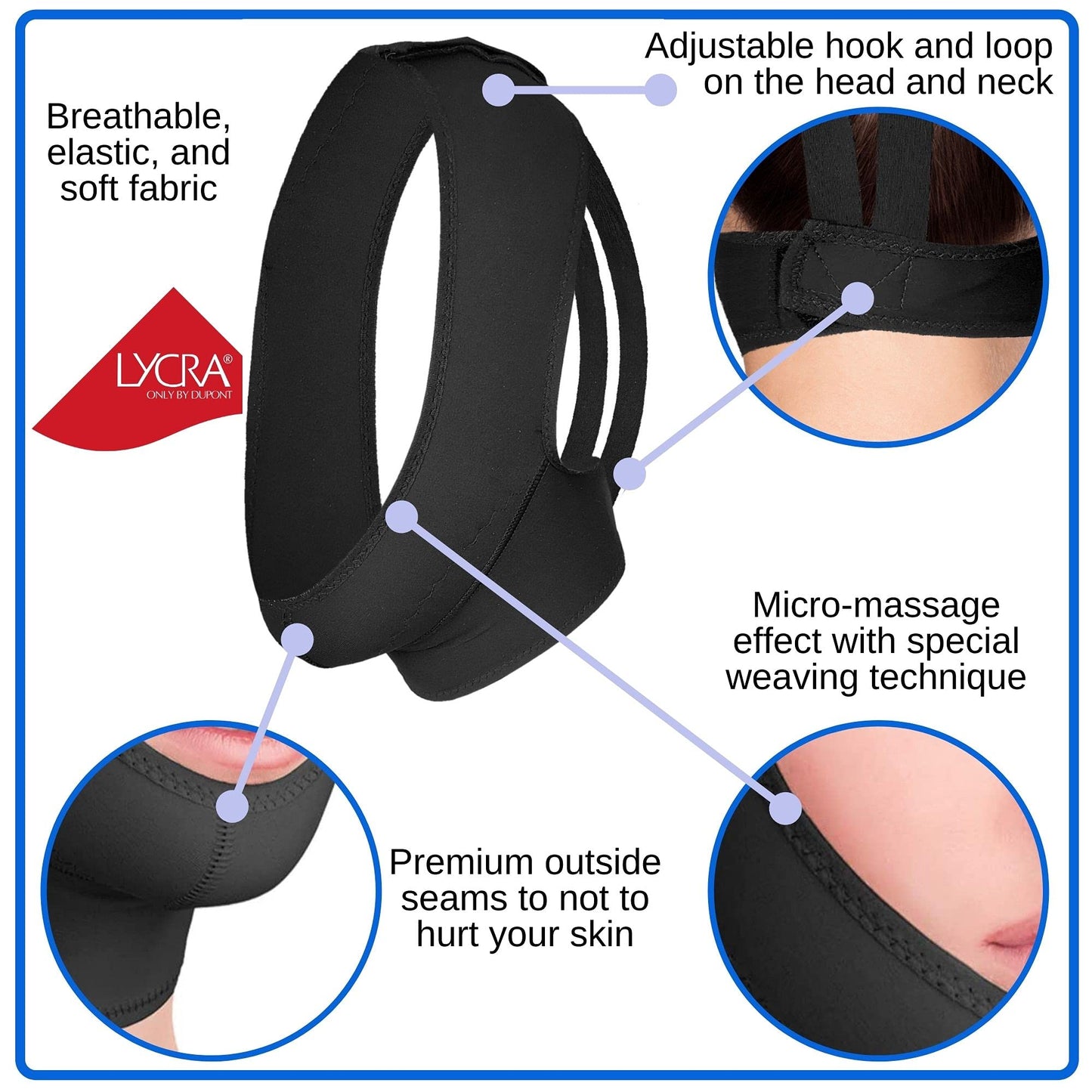 Post Surgical Chin Strap Bandage for Women - Neck and Chin Compression Garment Wrap - Face Slimmer, Jowl Tightening (M)