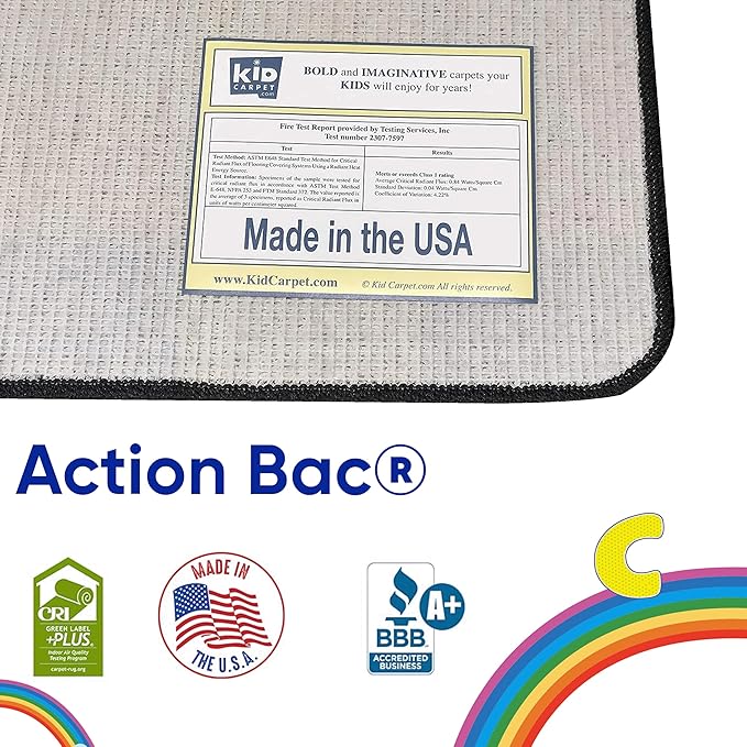 KIDCARPET.COM ABC Rainbow Seating Classroom Rug with 24 Seats, 7'6" x 12' Rectangle, Educational Classroom Rug, Kids Learning Play Mat | Area Rug for Bedroom or Playroom