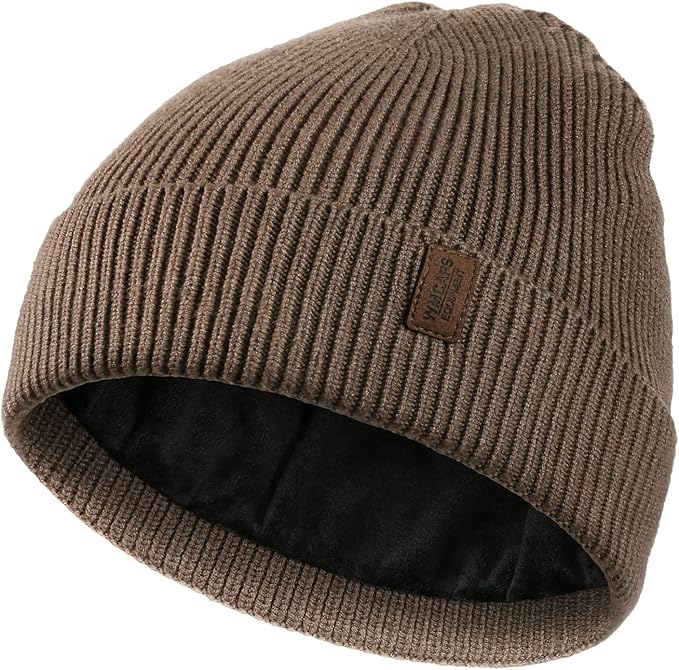 Wmcaps Winter Beanie for Men Women, Fleece Lined Beanie Soft Warm Knit Hat Ski Stocking Cuffed Cap