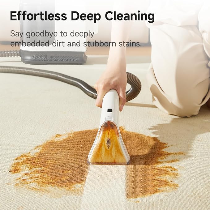 uwant Carpet Cleaner Machine 18Kpa Powerful Suction Upholstery Cleaner for Pet, Portable Carpet Cleaner with Cleaning&Self-Cleaning Tools for Car, Couch, Rug, Sofa, Furniture