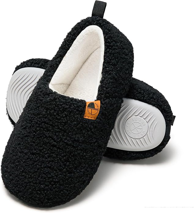 House Slippers for Women Men Lightweight Memory Foam House Shoes Warm Closed Back Slippers with Soft Fleece for Indoor Out...