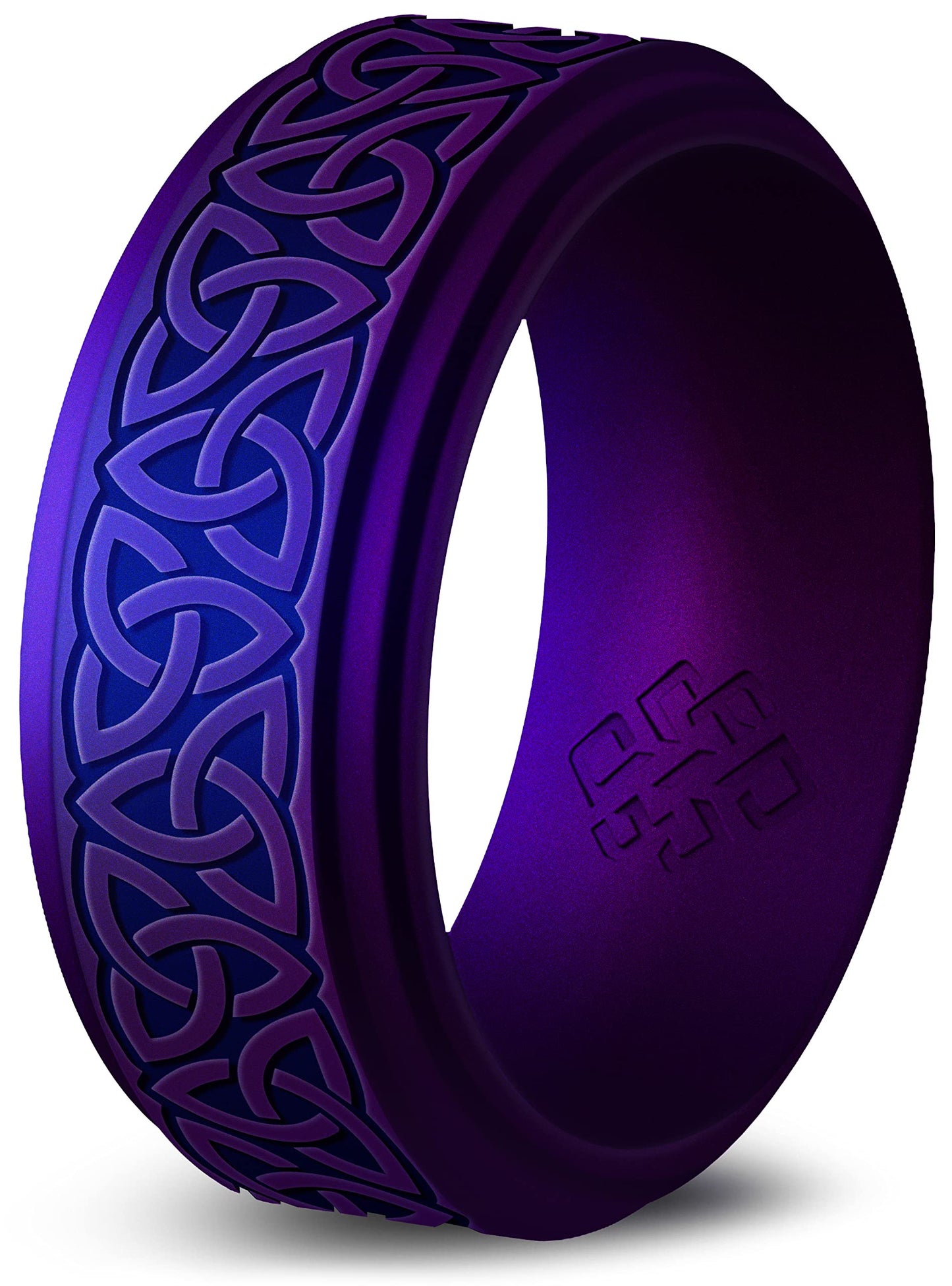 Knot Theory Trinity Silicone Ring for Men - Cosmic Purple Size 8, Breathable Comfort Fit 8mm Bandwidth