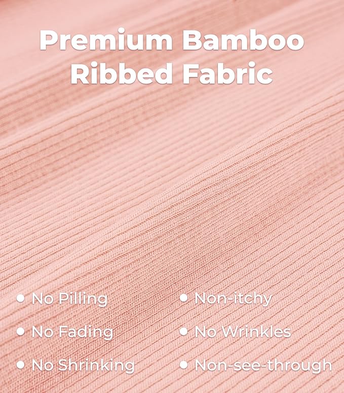NACHILA Pajamas for Women-Viscose from Bamboo, Ribbed Racerback Tank Top Sexy Split Shorts Pajama Sets Cooling Sleep Cami Pjs