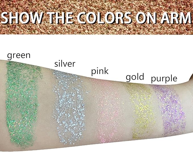MEICOLY Green Face Glitter Stick,Green Accessories for Spirit Week,Alien Face Glitter,Hair Glitter for Women Kids,Irish St Patricks Day Accessories,Rave Festival Mermaid Chunky Makeup for Mardi Gras