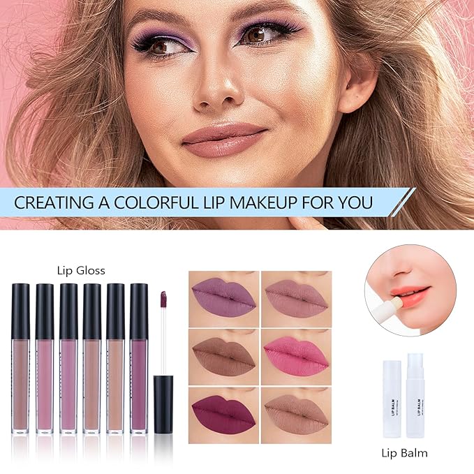 Makeup Kits For Girls Teens, Makeup Gift Set For Women with Eyeshadow Palettes, Brushes, Lip Gloss, Travel Make up Starter Kit For Beginners (C0912)