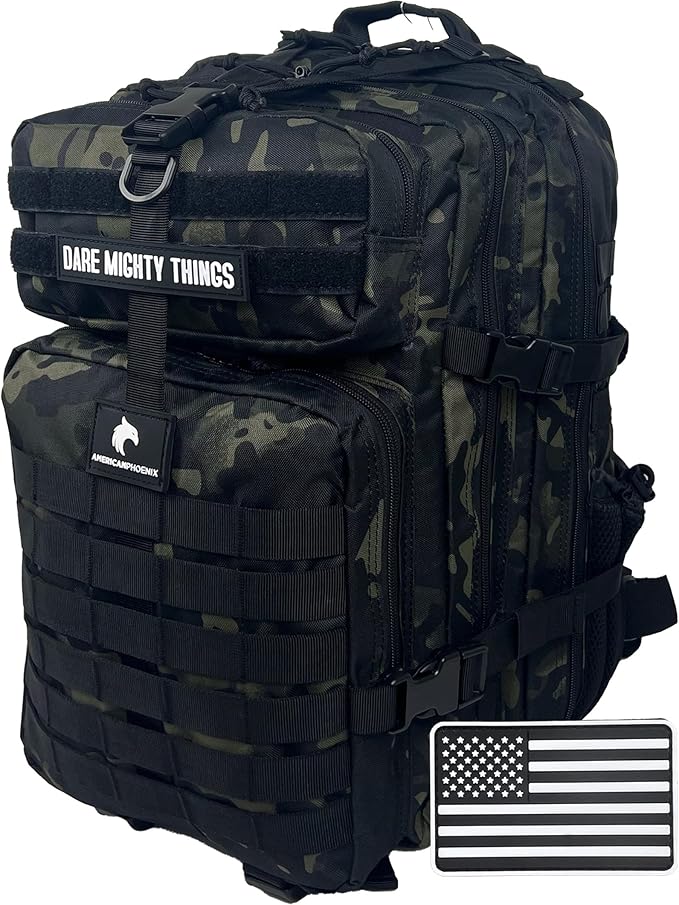 AMERICANPHOENIX 45L Elite Tactical Backpack | 3X Stronger Work & Military Backpack | Water Resistant and Heavy Duty | 3 Da...
