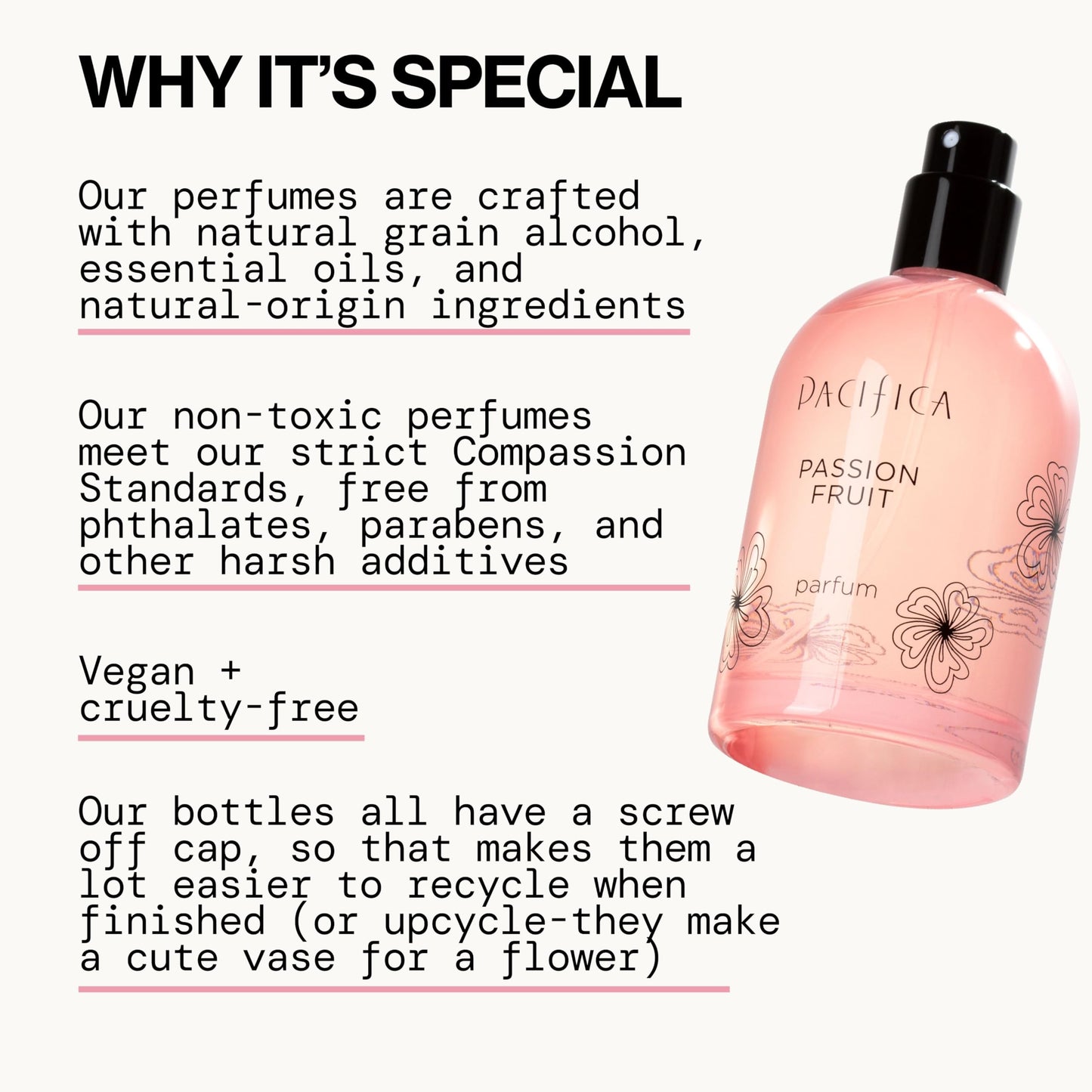 Pacifica Passion Fruit Perfume – Tropical Fruity Floral Clean Perfume for Women with Passionfruit, Pineapple & Vanilla, Vegan, Non-Toxic, Beachy Summer Scent (2 fl oz)